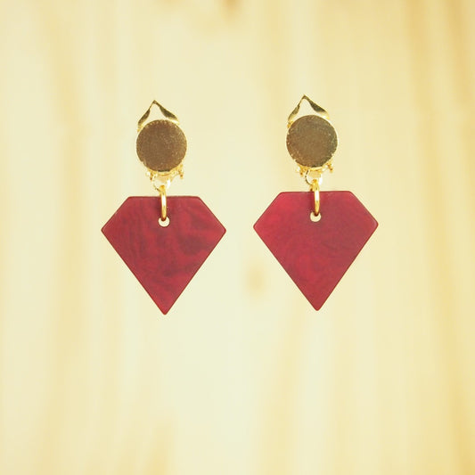 Boucles d'oreilles Créoles en Ivoire Végétal Diamants, Acier Doré, Argent ou Or fin 24k | Aro Dia