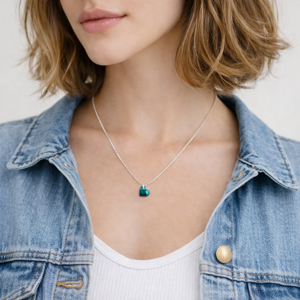 Collier en calebasse séchée peint main –  6 finitions de chaîne au choix | Cœur