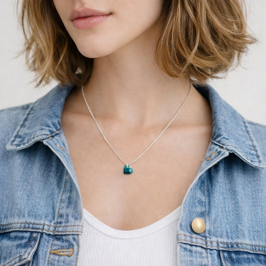 Collier en calebasse séchée peint main –  6 finitions de chaîne au choix | Cœur