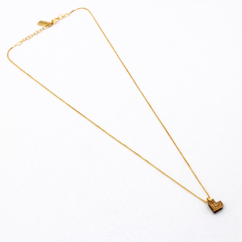 Collier en calebasse séchée peint main –  6 finitions de chaîne au choix | Cœur