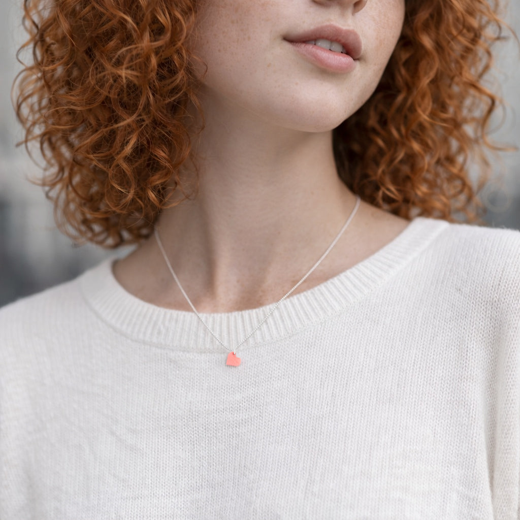 Collier Mini Charm Cœur en Ivoire Végétal – 6 finitions de chaîne au choix