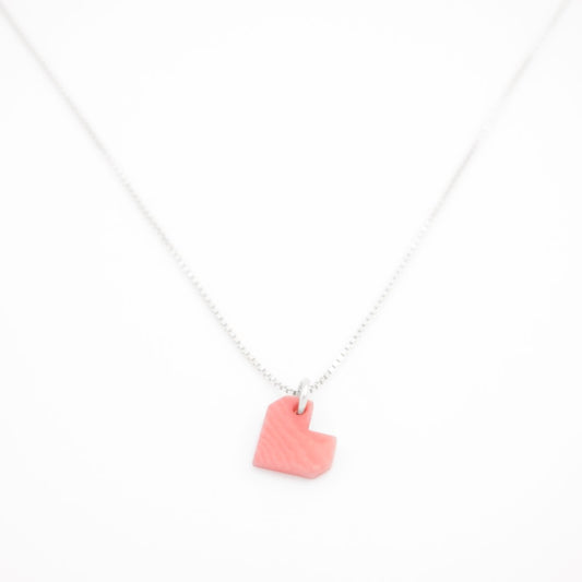 Collier Mini Charm Cœur en Ivoire Végétal – 6 finitions de chaîne au choix