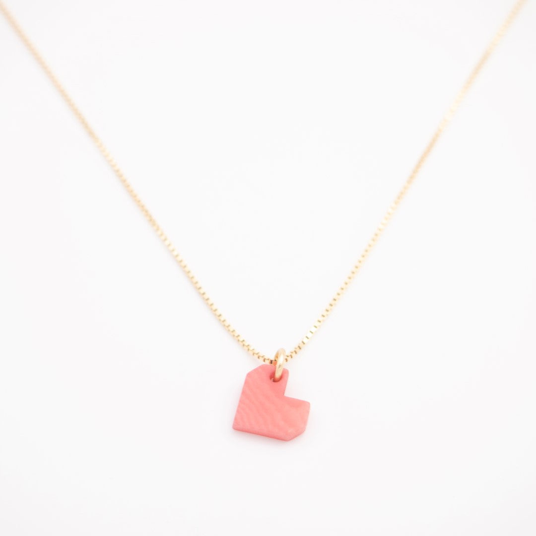 Collier Mini Charm Cœur en Ivoire Végétal – 6 finitions de chaîne au choix