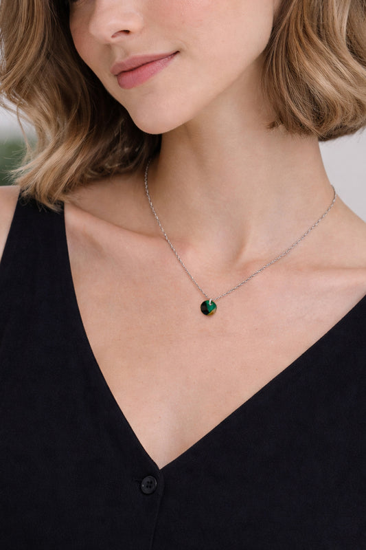 Collier rond en calebasse séchée peint main – 8 mm – 6 finitions de chaîne au choix | Inter