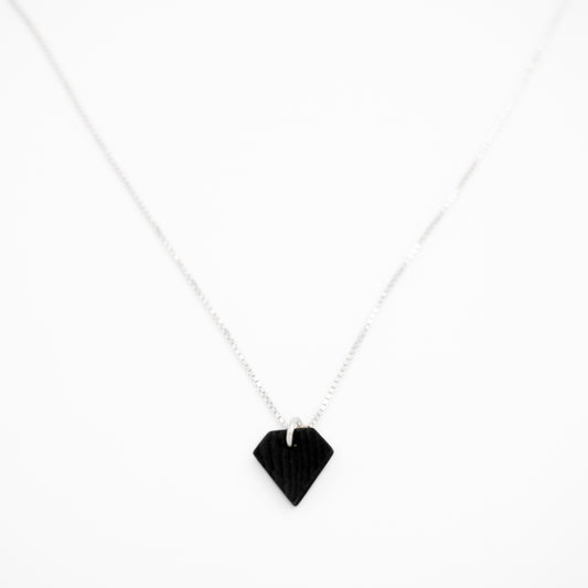 Collier Mini Charm Diamant en Ivoire Végétal – 6 finitions de chaîne au choix