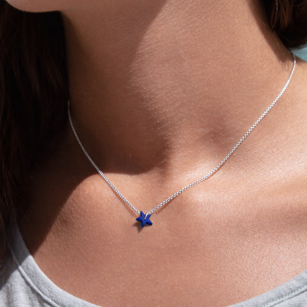 Collier Mini Charm Etoile en Ivoire Végétal – 6 finitions de chaîne au choix