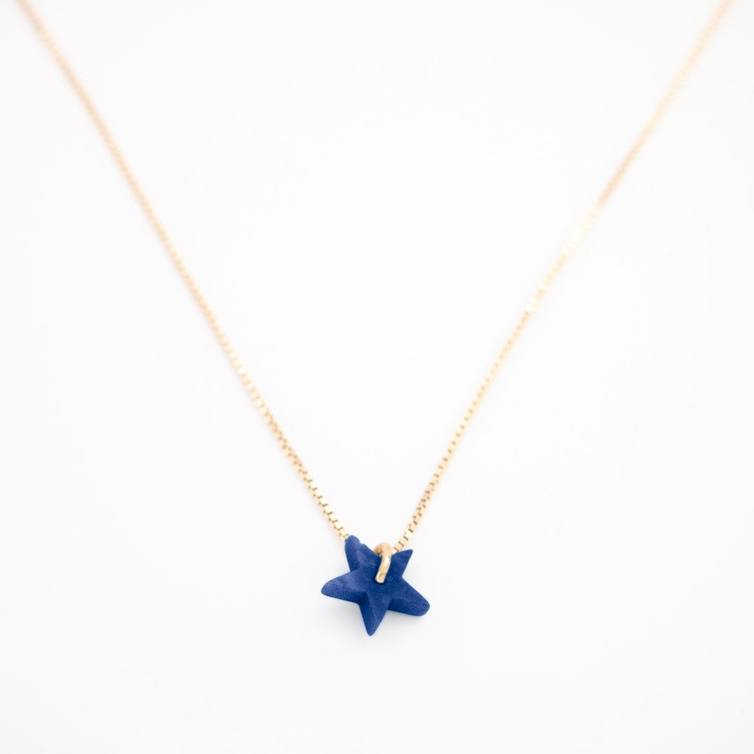 Collier Mini Charm Etoile en Ivoire Végétal – 6 finitions de chaîne au choix