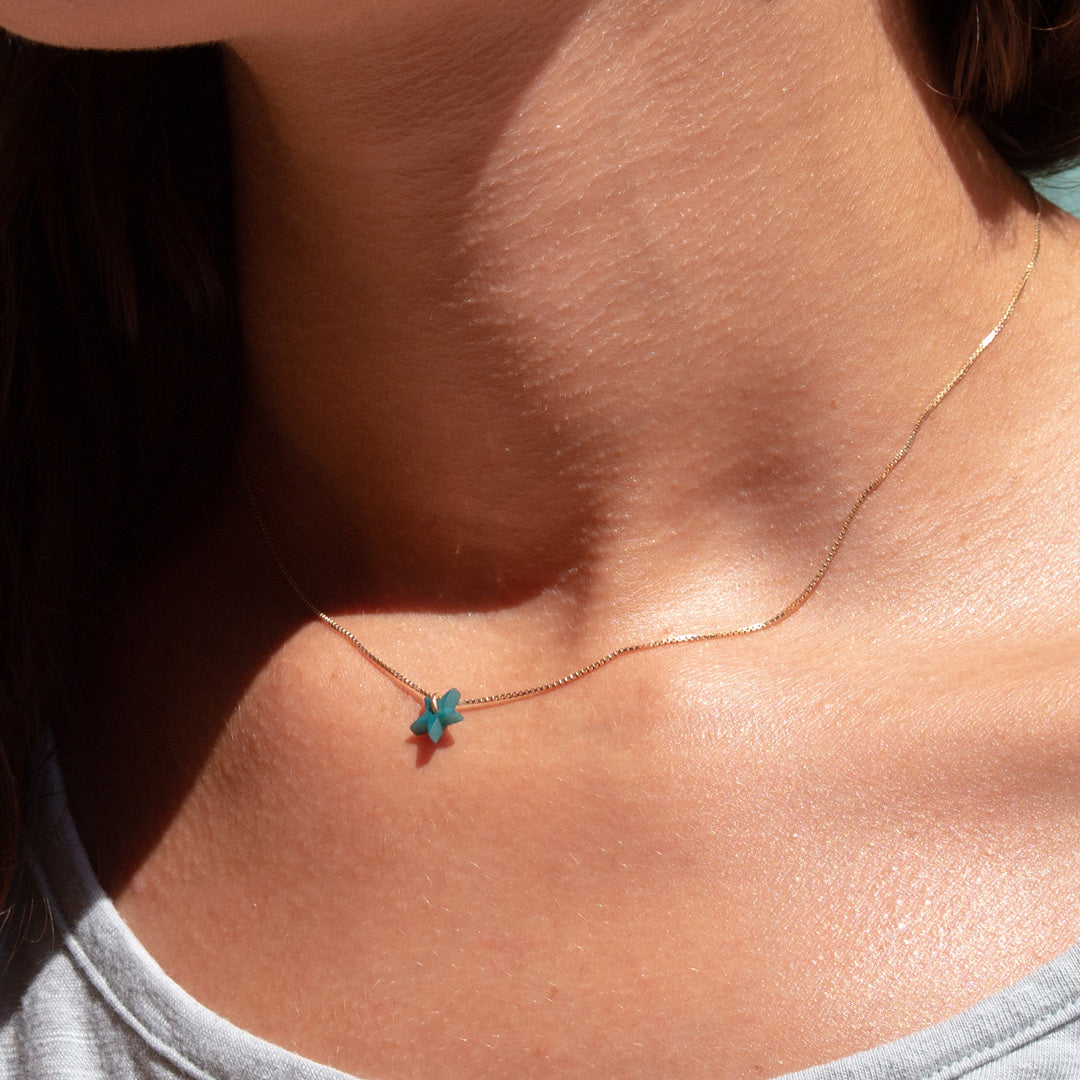 Collier Mini Charm Etoile en Ivoire Végétal – 6 finitions de chaîne au choix