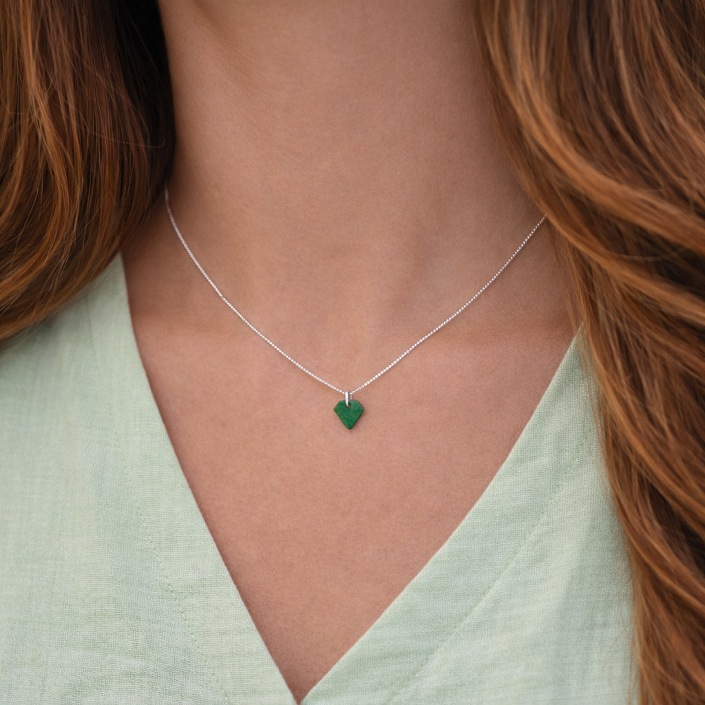 Collier Mini Charm Diamant en Ivoire Végétal – 6 finitions de chaîne au choix