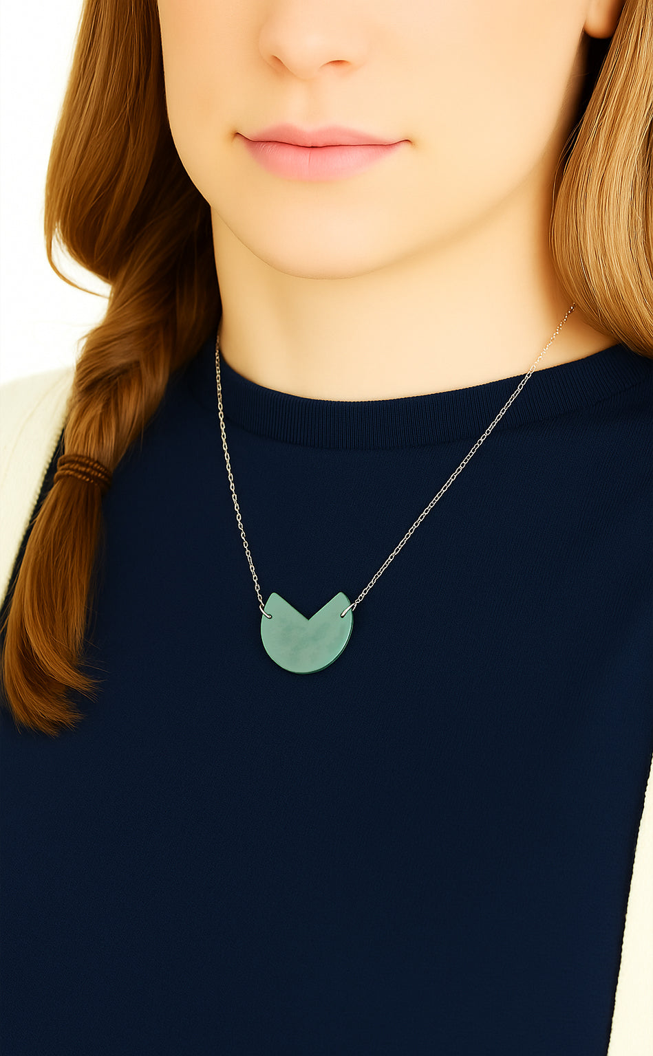 Collier Original Ivoire Végétal Argent Éthique Géométrique | Rubi Pac