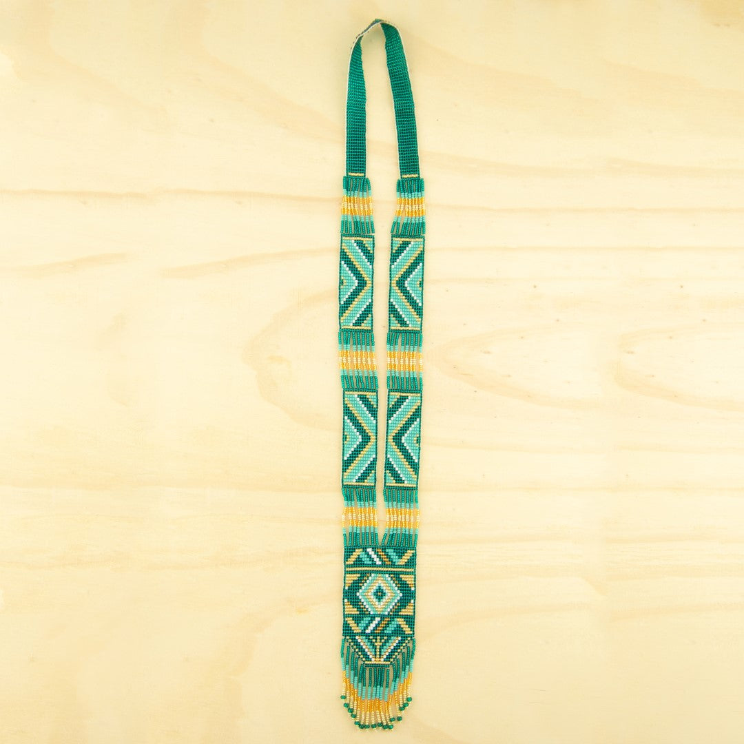 Collier Cravate en Perles de Verre – Tissé Main - Ethnique Hippie Chic | Quetzal