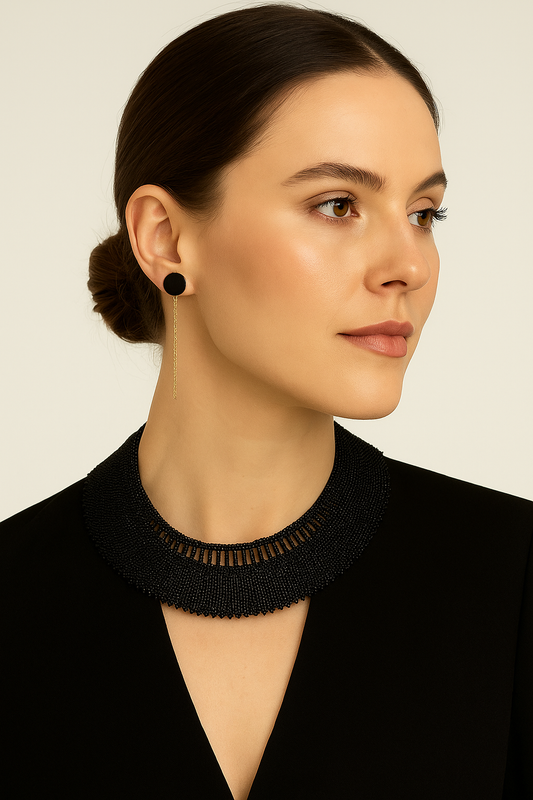 Collier Perles Uni fait main Plastron Rocaille Bobo Chic Ethnique Tissé Main | Okama