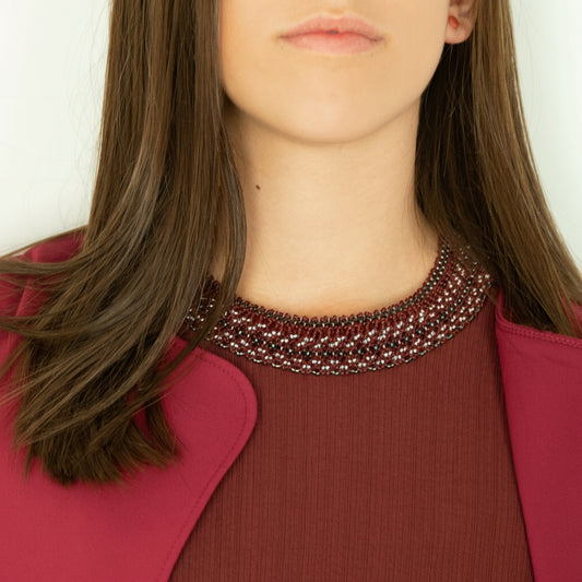 Collier fait main Plastron Perles Rocaille Bobo Chic Ethnique Tissé Main | Buka V