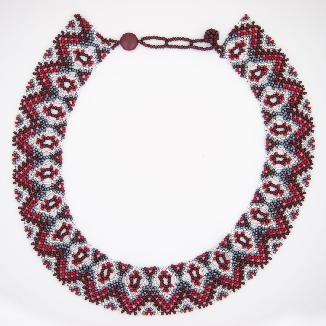 Collier fait main Plastron Perles Rocaille Bobo Chic Ethnique Tissé Main | Buka V