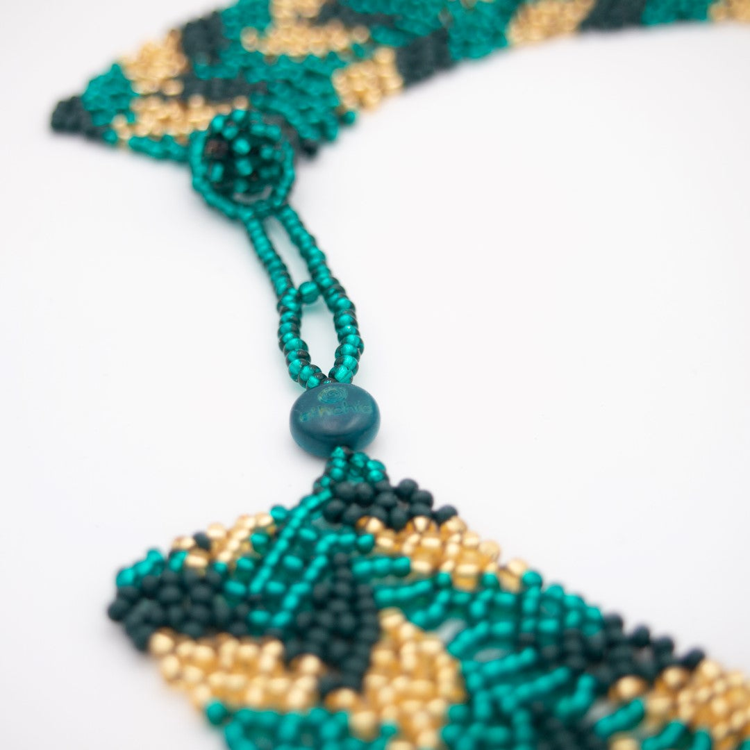 Collier fait main Plastron Perles Rocaille Bobo Chic Ethnique Tissé Main | Buka Eclair