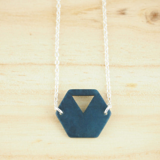 Collier Hexagone Ivoire Végétal Argent Éthique Géométrique | Rubi Hex