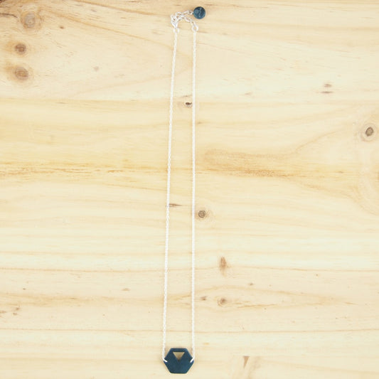 Collier Hexagone Ivoire Végétal Argent Éthique Géométrique | Rubi Hex