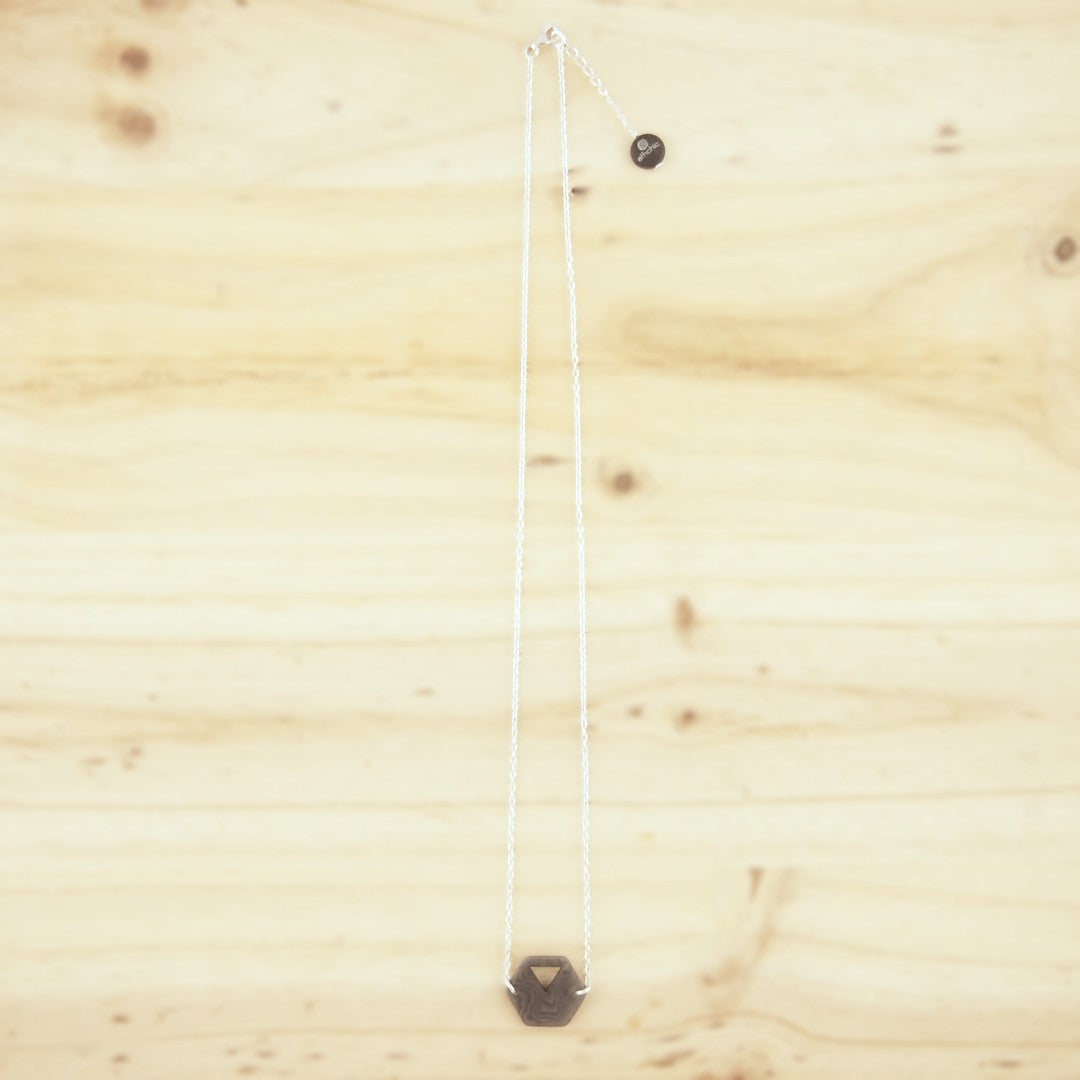 Collier Hexagone Ivoire Végétal Argent Éthique Géométrique | Rubi Hex