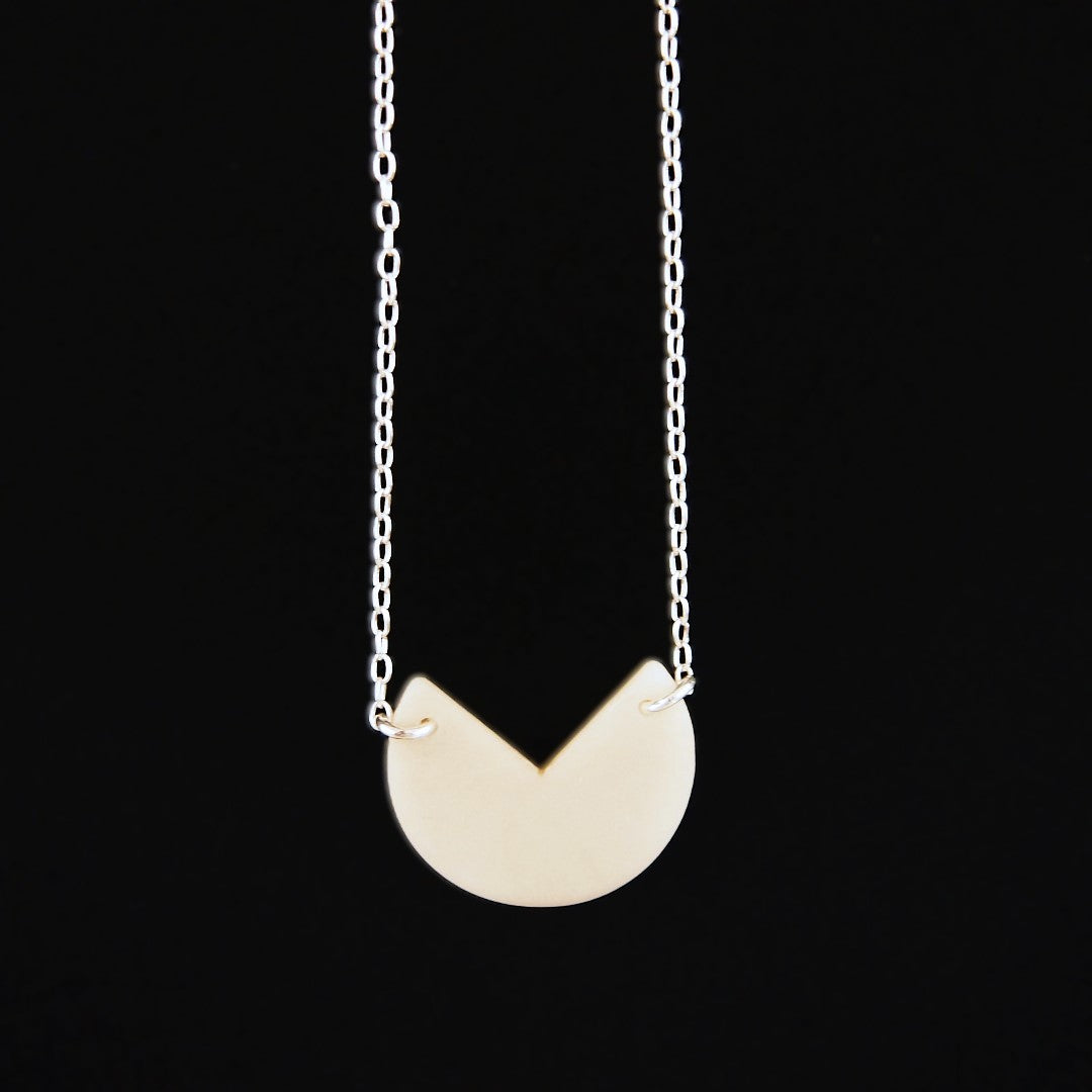 Collier Original Ivoire Végétal Argent Éthique Géométrique | Rubi Pac