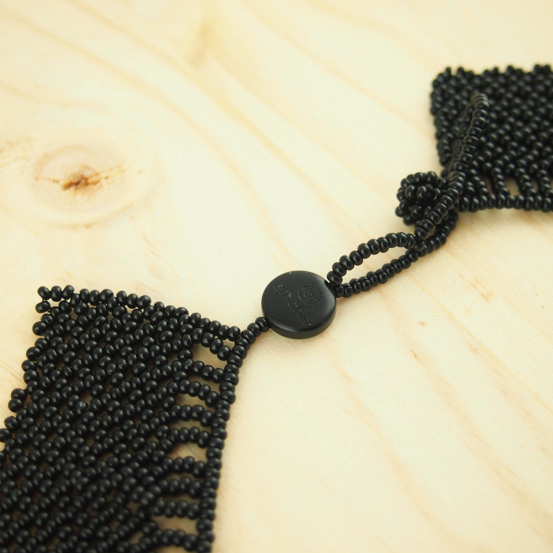 Collier Perles Uni fait main Plastron Rocaille Bobo Chic Ethnique Tissé Main | Okama