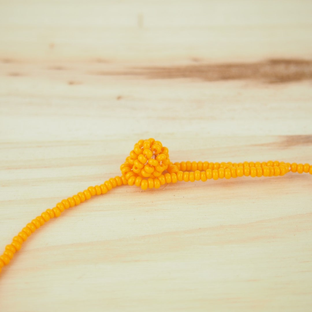 Collier Plastron Miel Perles Rocaille Bobo Chic Ethnique Tissé Main | Okamita