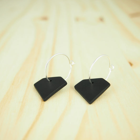 Boucles d'oreilles Créoles en Ivoire Végétal Diamants, Acier Doré, Argent ou Or fin 24k | Aro Dia