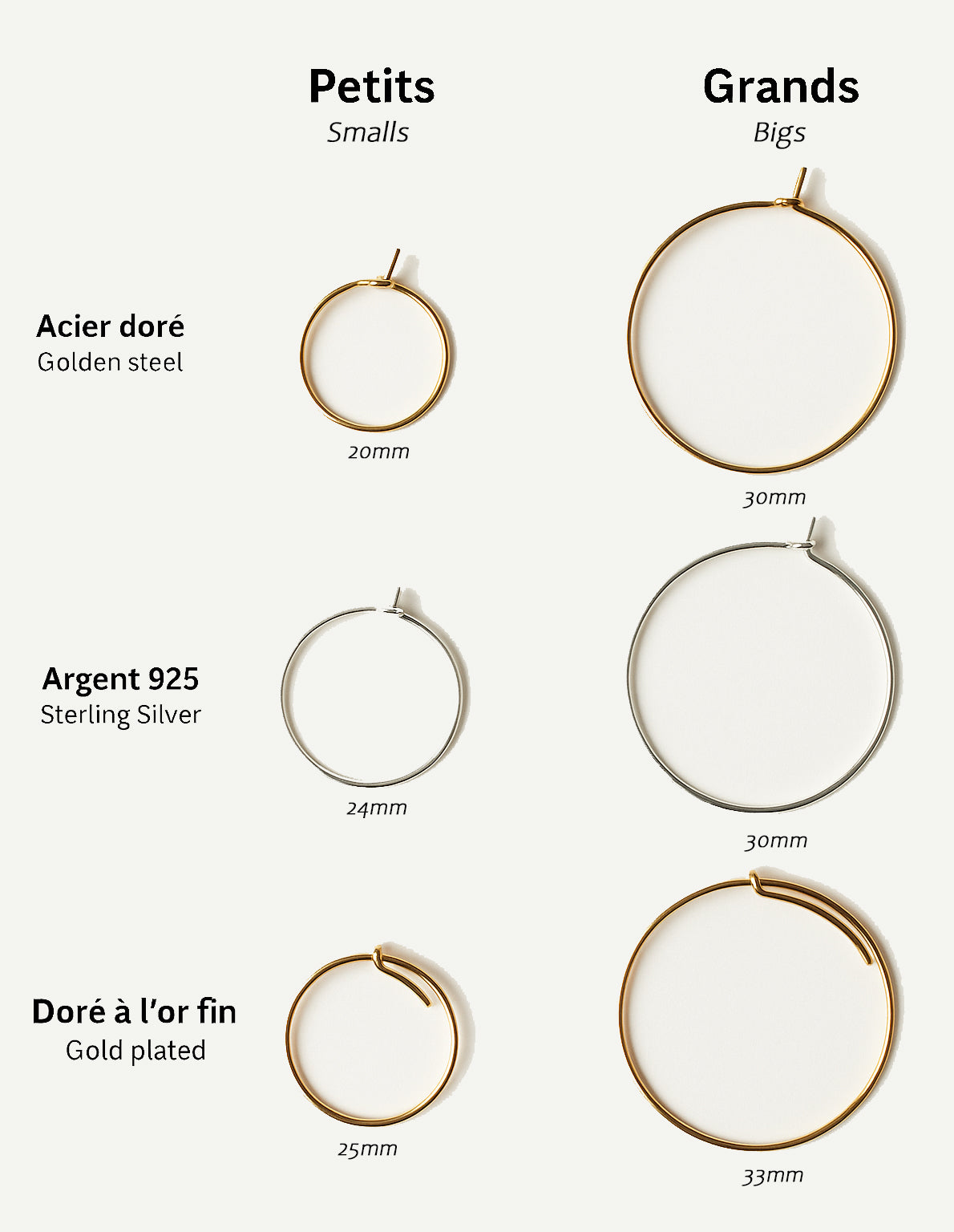 Boucles d'oreilles Créoles en Calebasse Séchée Carrées, Acier Doré, Argent ou Or fin 24k  | Cari Los