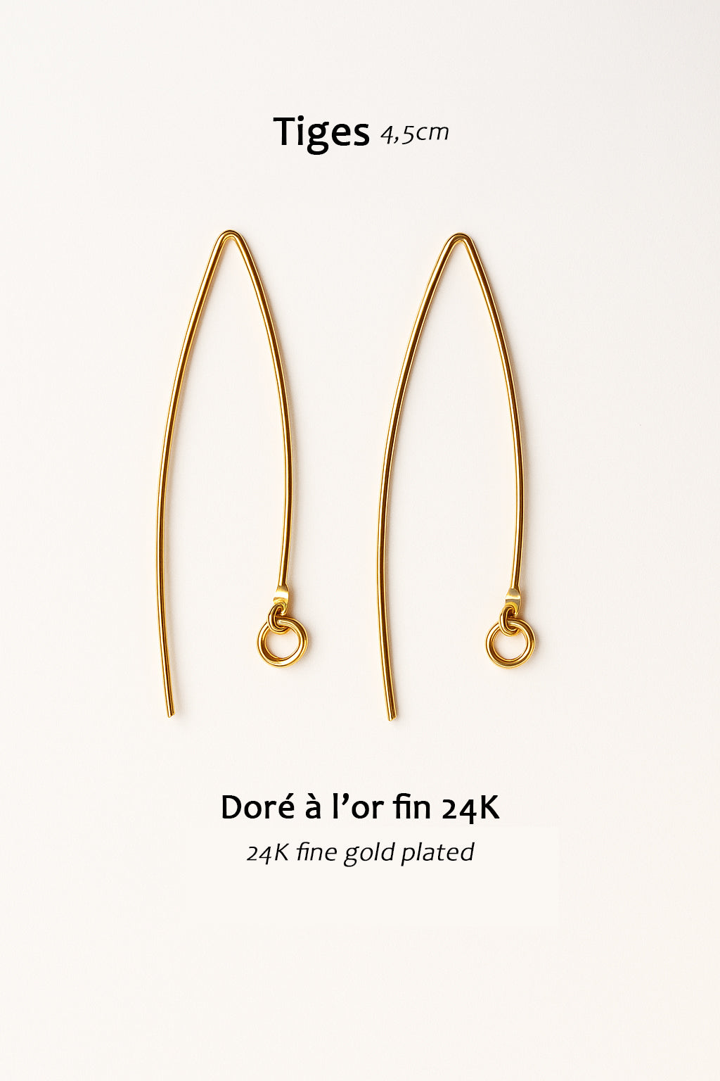 Boucles d'oreilles Créoles en Calebasse Séchée Carrées, Acier Doré, Argent ou Or fin 24k  | Cari Los