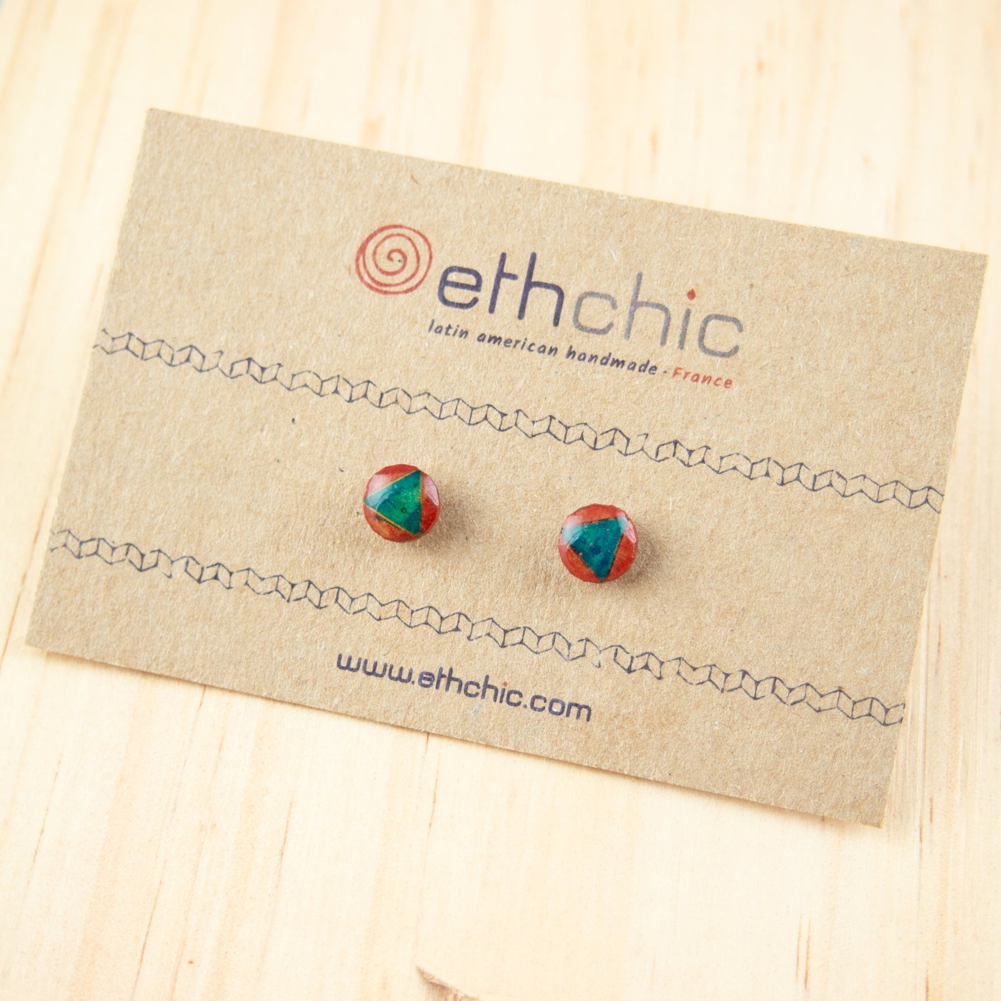 Boucles d'oreilles rondes triangle vegan boucles d'oreilles émaillées puces d'oreilles cercle boucles d'oreilles colorés email