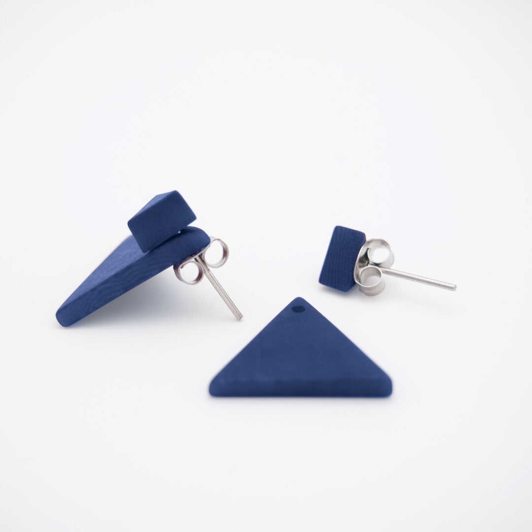 Boucles d'oreilles Ivoire Végétal Devant Derrière Sous Lobes Triangle 3 en  1 | Duo Tri