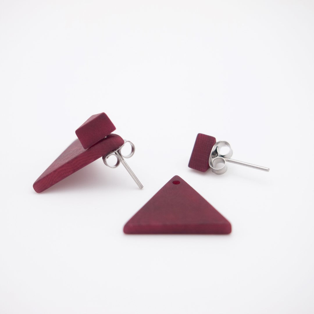 Boucles d'oreilles Ivoire Végétal Devant Derrière Sous Lobes Triangle 3 en  1 | Duo Tri