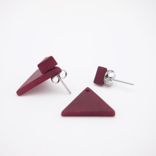 Boucles d'oreilles Ivoire Végétal Devant Derrière Sous Lobes Triangle 3 en  1 | Duo Tri