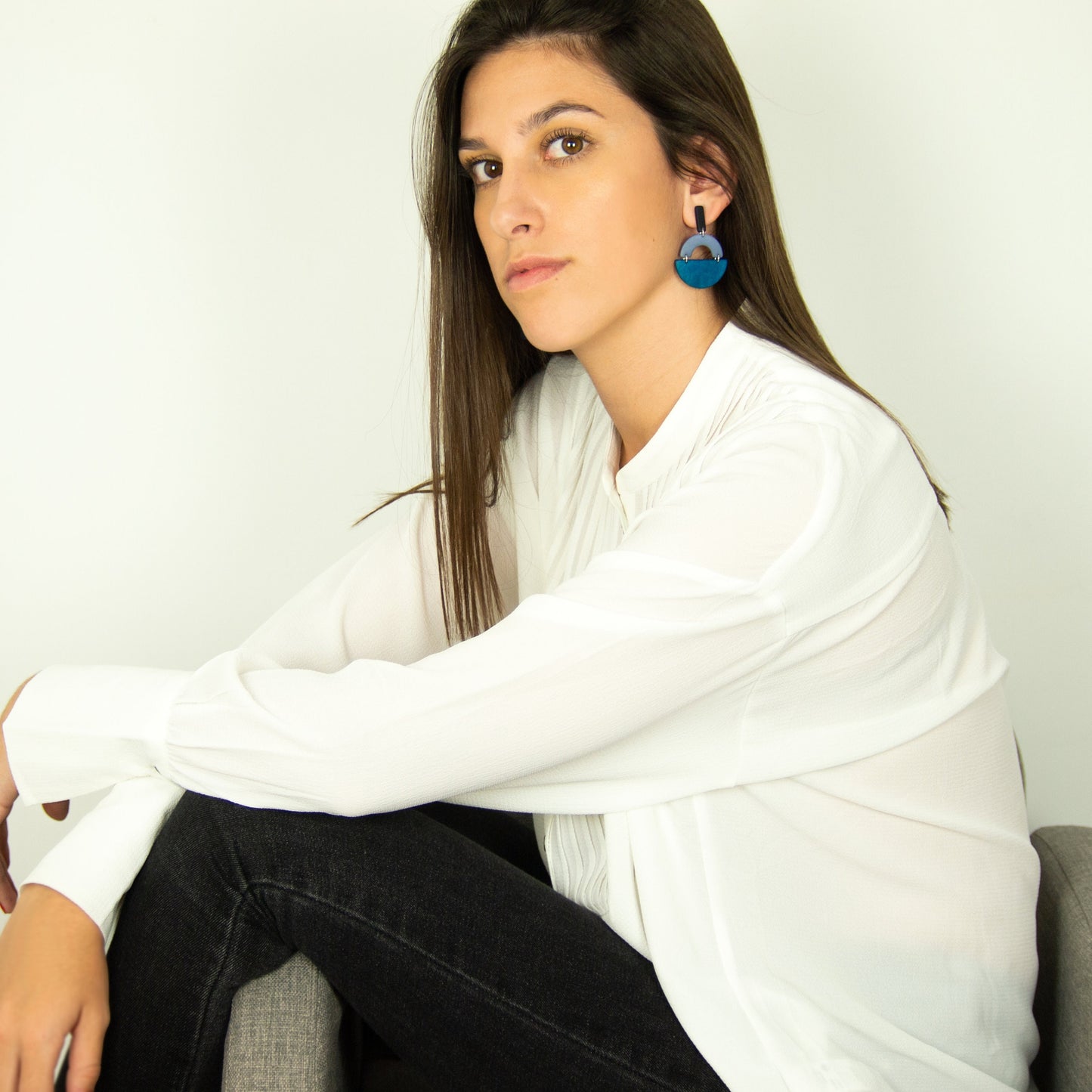 Boucles d'oreilles ivoire végétal + argent Boucles d'oreilles ethniques Boucles d'oreilles Pendantes Boucles d'oreilles géométriques