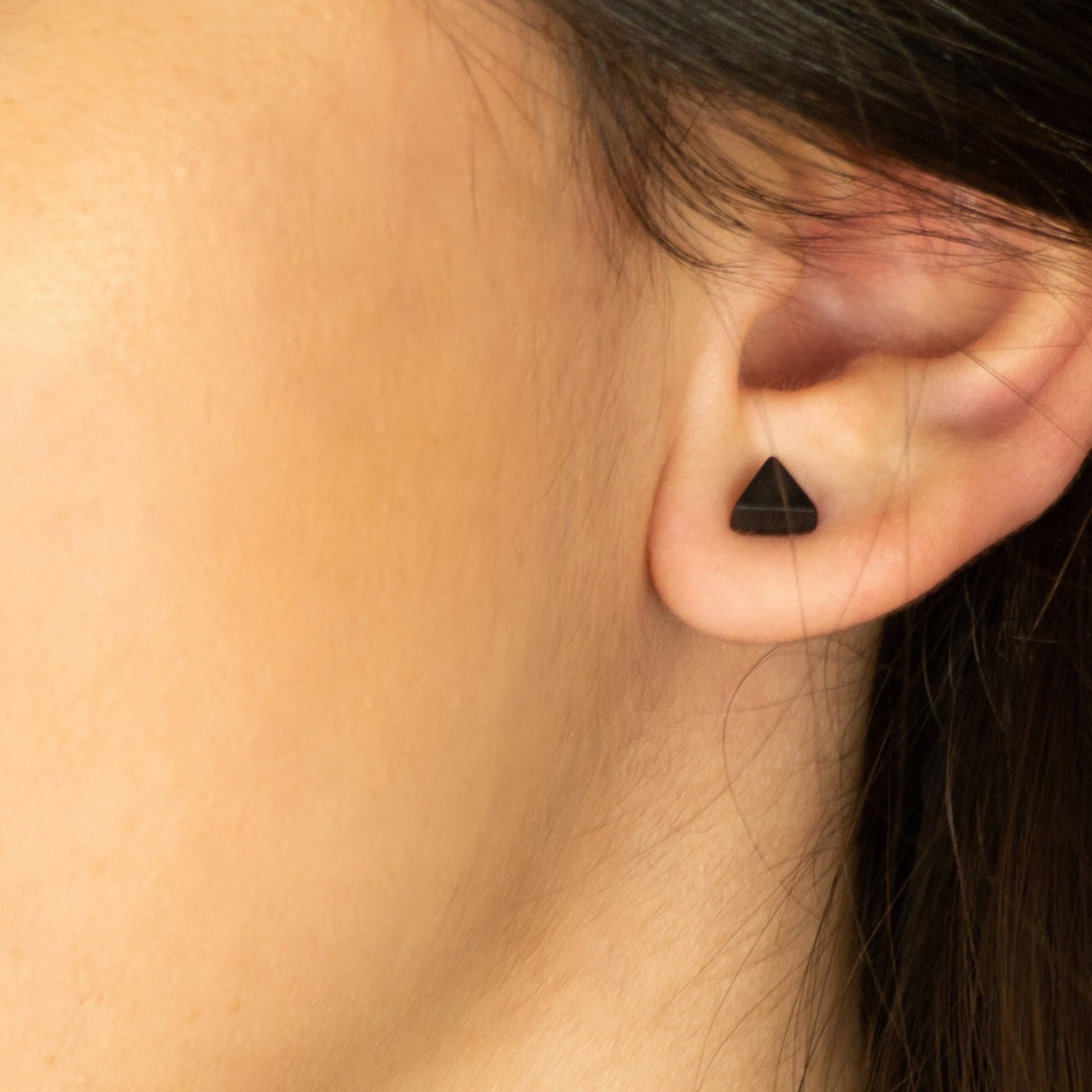 Boucles d'oreilles devant derrière ivoire végétal Ear jacket dessous d'oreille Boucles d'oreilles sous lobes puces d'oreilles triangles