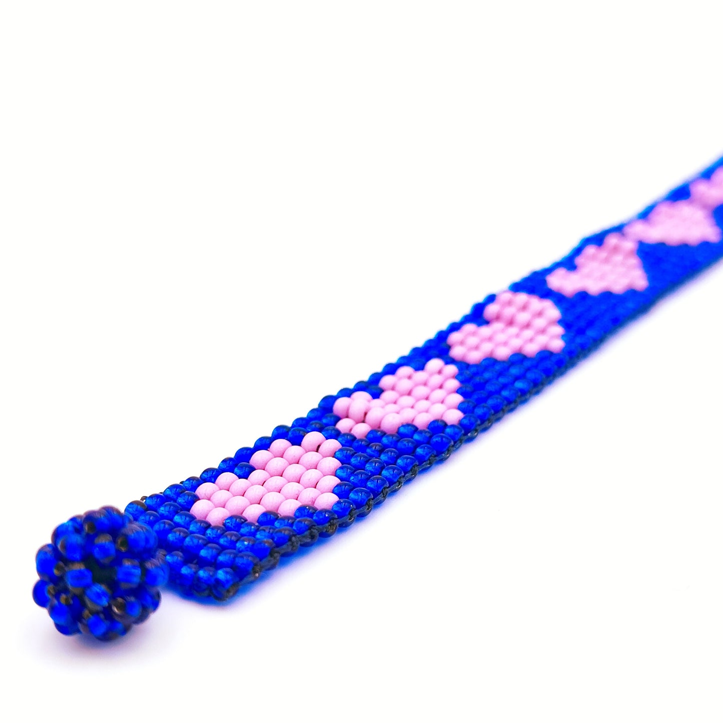 Bracelet coeurs Style boho chic Bracelet perles Bracelet fin Bracelet perles rocaille Coeur rose Coeur doré Bracelet réglable