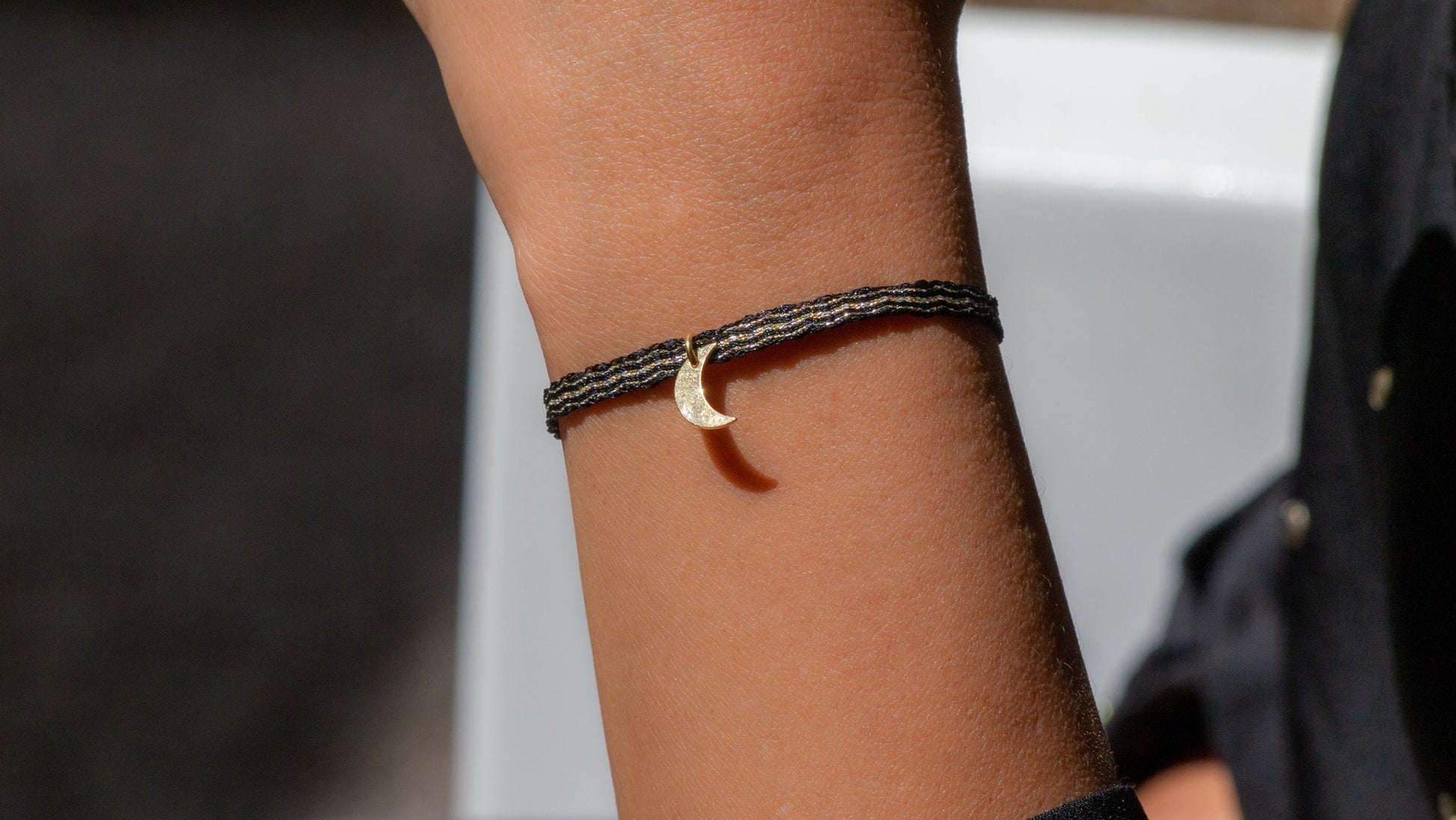 Bracelet boho 40 fils bracelet fin amitié ethnique femme tissé pendentif charm argent ou plaqué or (cœur étoile lune) waterproof