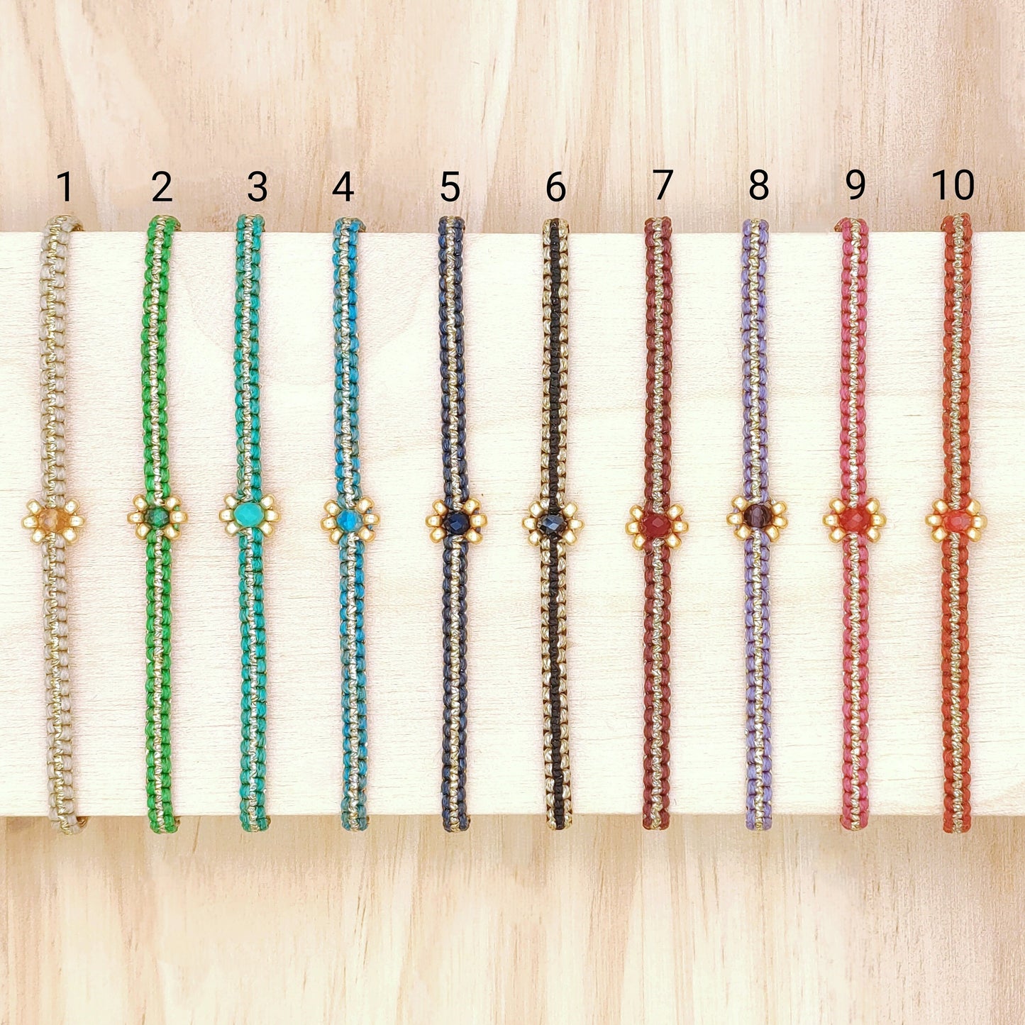 Bracelet fleur macramé fait main cristal Murano amitié cadeau réglable cadeau bracelet femme bracelet fille bracelet fin