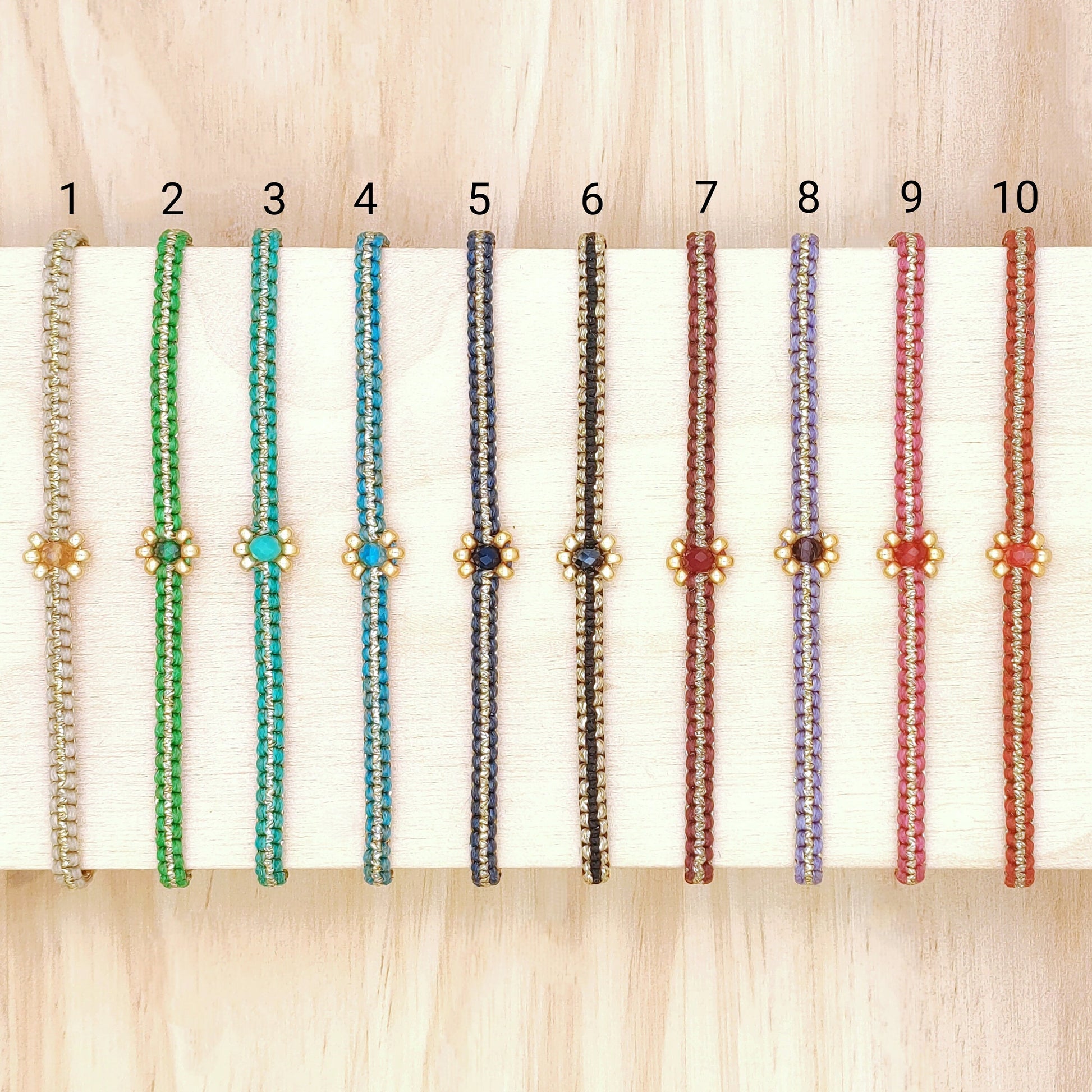 Bracelet fleur macramé fait main cristal Murano amitié cadeau réglable cadeau bracelet femme bracelet fille bracelet fin