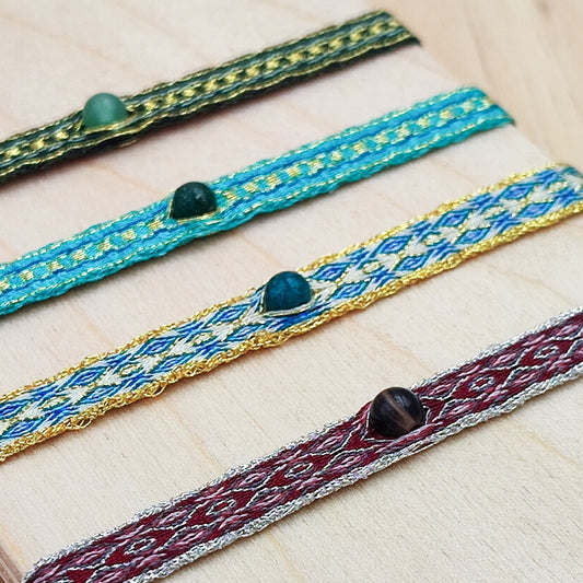 Bracelet pierre 80 fils femme  tissé main amitié résistent à la mer réglable cadeau femme waterproof pierre naturelle bohème hippie