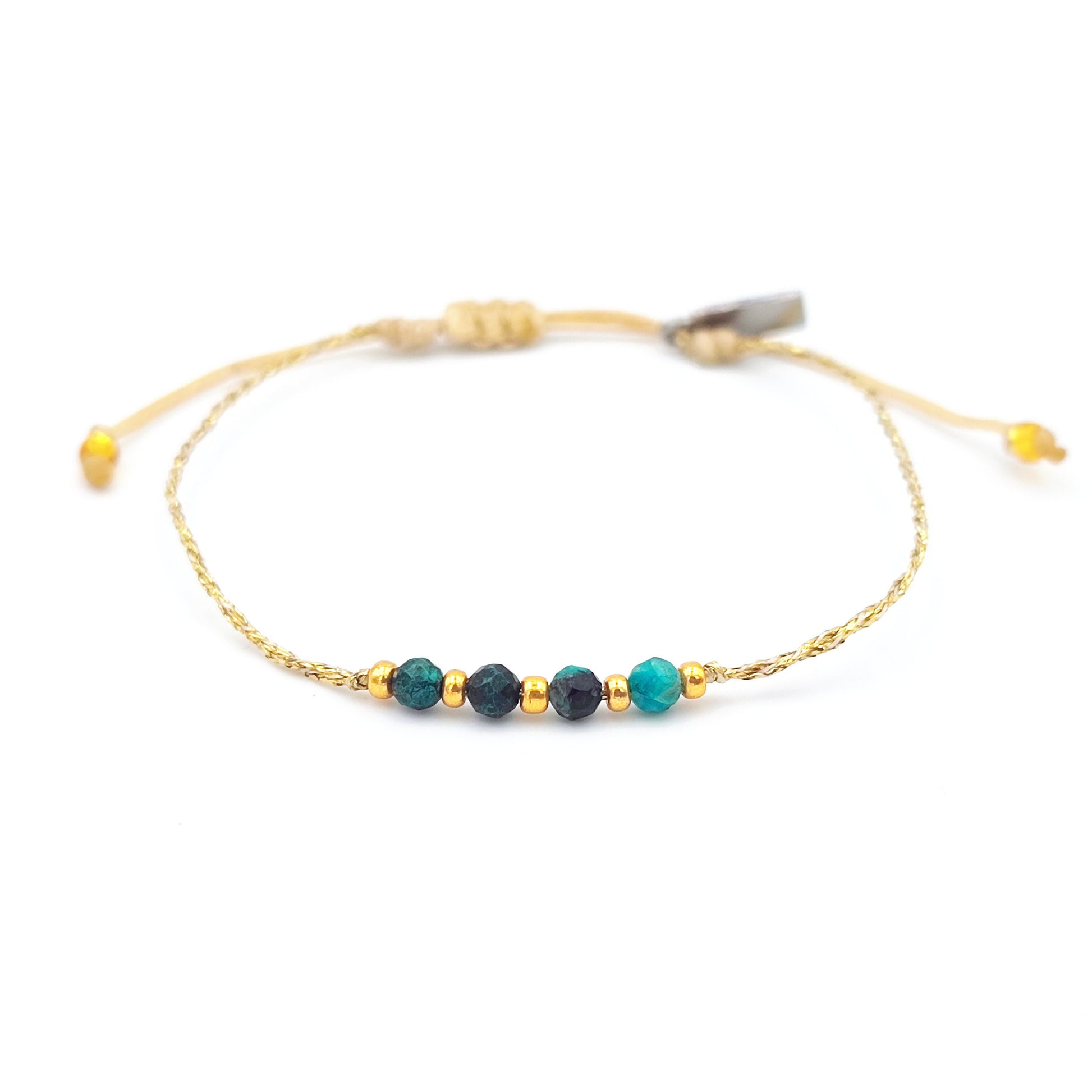 Bracelet pierres agathes vertes Bracelet extra-fin fait main Cadeau Réglable Bracelet femme Bracelet fille Bracelet boho chic, Ethchic