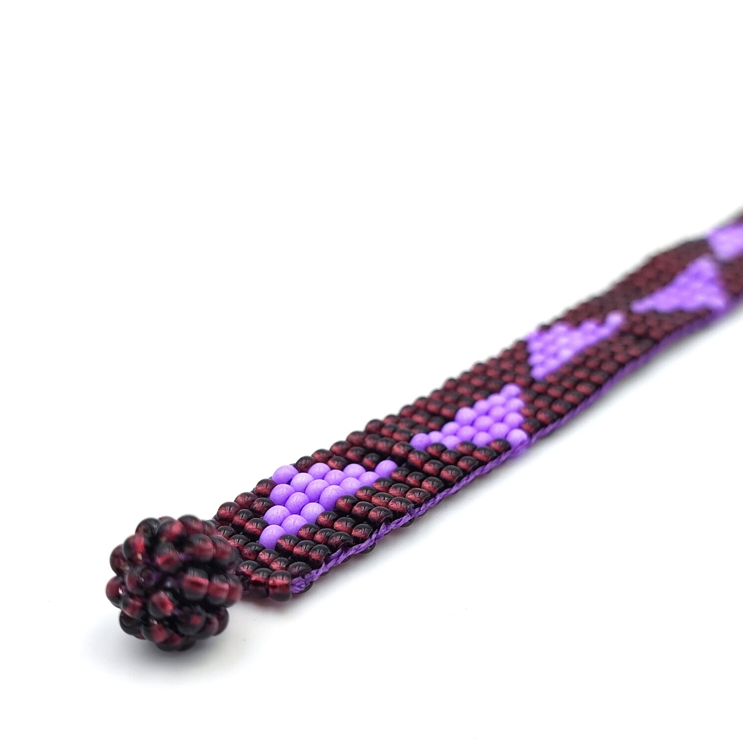 Bracelet triangles Bracelet perles Style boho chic Bracelet fin Bracelet perles rocaille triangles violets Bracelet réglable