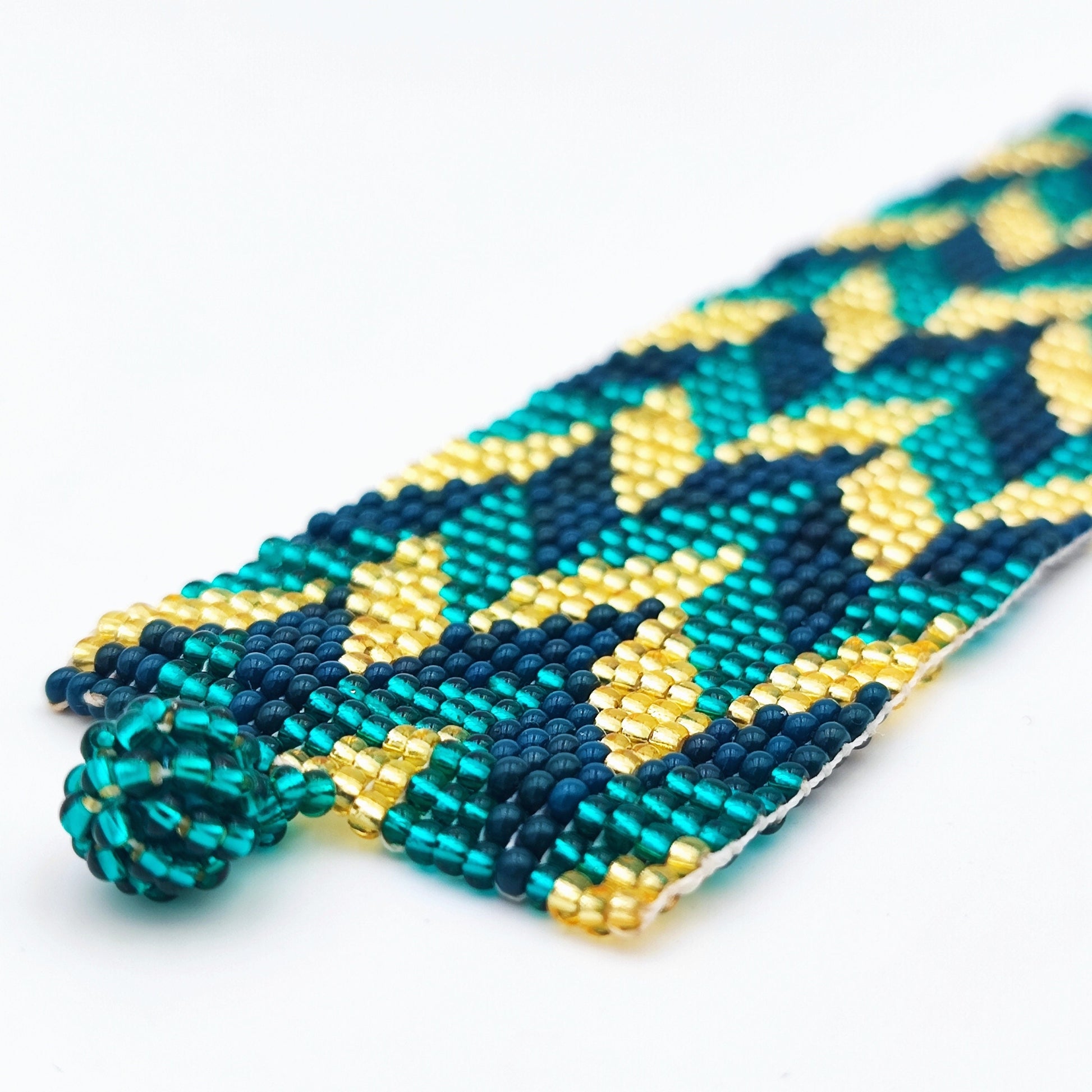 Manchette perles noir doré Manchette perles géométrique Bracelet perles large Bracelet perles rocaille Bracelet bohème Bracelet soirée