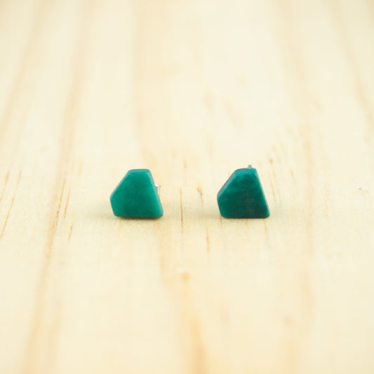 Puces d'oreilles ivoire végétal boucles d'oreilles diamond puces d'oreilles géométriques vegan clous d'oreilles canard turquoise