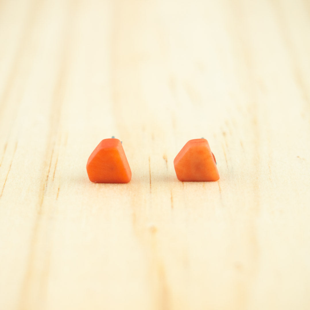 Puces d'oreilles Ivoire Végétal Diamant Végan Clous | Colidia