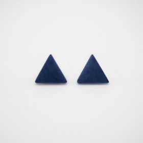 Boucles d’oreilles en ivoire végétal triangles Arpia faites main | Bleues marine