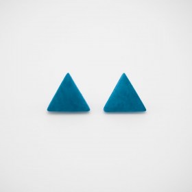Boucles d’oreilles en ivoire végétal triangles Arpia faites main | Turquoise